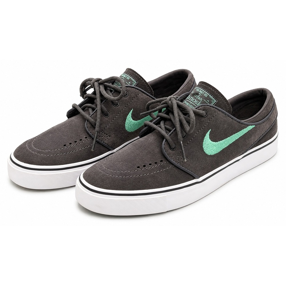 Nike Zoom Stefan Janoski Men's 5 Women's 6.5 Grey Green Skate Shoes 333824-030